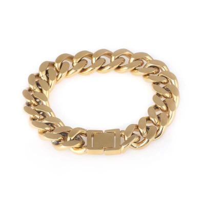 China Custom Wholesale 14K 18K Hiphop Hiphop Cuban Bracelet Plated Outlet Iced Out CZ Cuban Link Bracelet For Men for sale