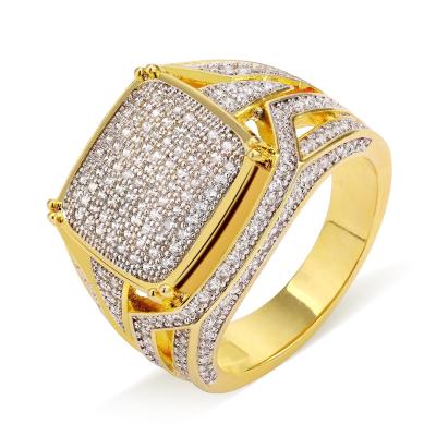 China FASHIONABLE hot selling simple and fashionable copper rings single row circle inlaid full diamond rings jewelry men for sale