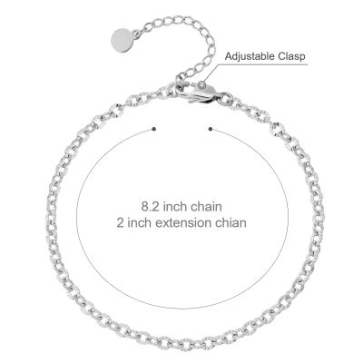 China FASHIONABLE Wholesale Custom Cuban Stainless Steel Anklet Gold Plated Iced Out CZ Tennis Chains Anklet for sale