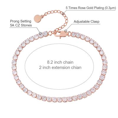 China Fashionable Wholesale Custom Gold Plated Outlet CZ Tennis Iced Out Cuban Anklet For Women for sale