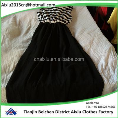 China Ladies Used Summer Wear Fashion Ladies Silk Dress Clothes Used Fabric Used Summer Wear for sale