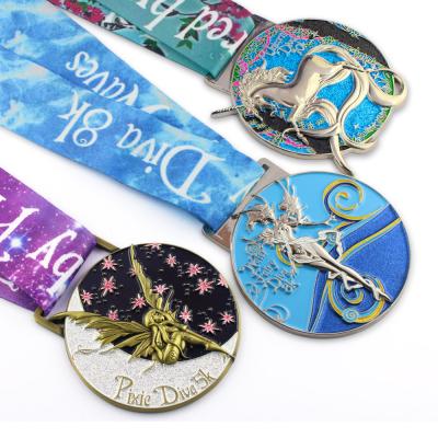 China Europe Manufacturers Design Custom Metal Medallas Medallion Maker Marathon 3D Running Award Sports Medal for sale