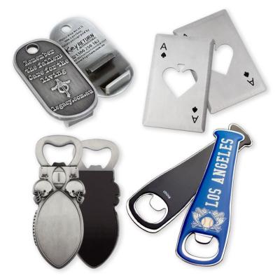 China Custom Made Custom Cheap Viable Metal Credit Card Beer Bottle Opener Blank With Custom Logo for sale