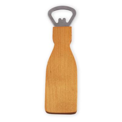 China Factory Price Viable Promotional Custom Logo Flat Wood Paddle Bottle Opener Handle for sale