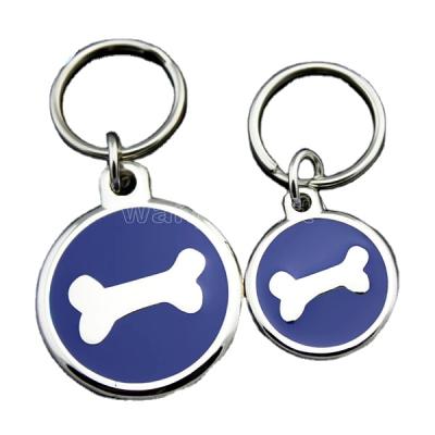 China Custom Name Tag Sublimation Dog Tag Metal Round Dog ID Europe Dog Key Chain for sale