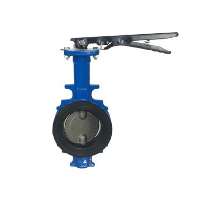 China General Wafer Dn80 Ductile Iron Pn16 Hand Lever Double Shaft Butterfly Valve With Rubber Seat for sale