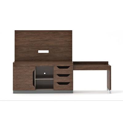 China Modern Hampton Inn Hotel Furniture Bedroom Furniture Package Laminate Finished TV Control Console Cabinet Unit for sale