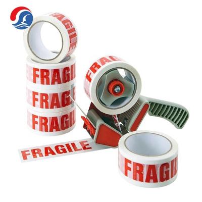 China Waterproof High Quality Red Logo Bopp Printed Self Adhesive Fragile Handle With Care Tape for sale