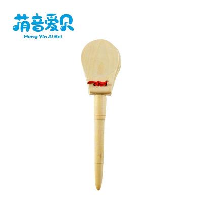 China Cartoon Toy Children Percussion Instruments Wooden Handle Clamshell Castanets For Kids for sale