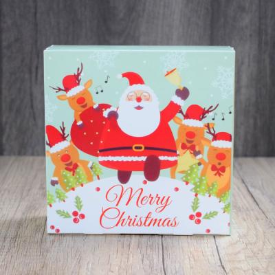 China Biodegradable Custom Printed Merry Christmas Santa Claus Paper Packaging Gift Box For Candy for sale