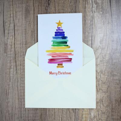 China Recyclable Custom Fancy Christmas Kraft Paper Card Logo Design White Greeting Cards for sale