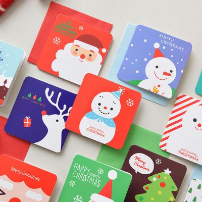 China Wholesale Custom Printed Europe Mini Square Merry Christmas Greeting Card with Envelope for sale