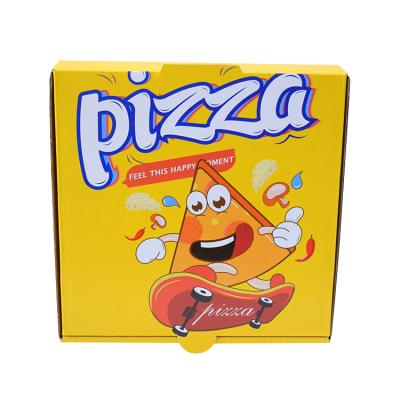 China Custom Printed 12 Inch Biodegradable Yellow Color Rectangle Pizza Box for sale