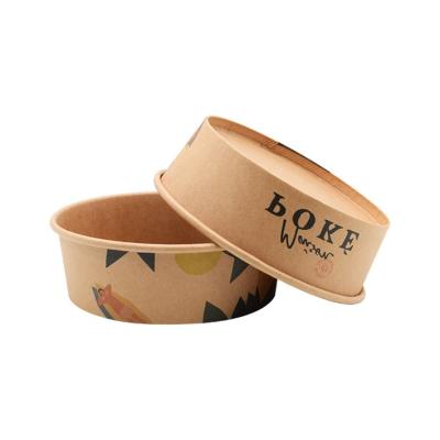 China New Product Disposable Kraft Paper Can Be Customized Round White Disposable Paper Bowl for sale