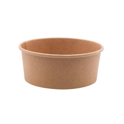 China 100% Eco Friendly Disposable Brown Kraft Paper Salad Disposable Paper Bowls for sale