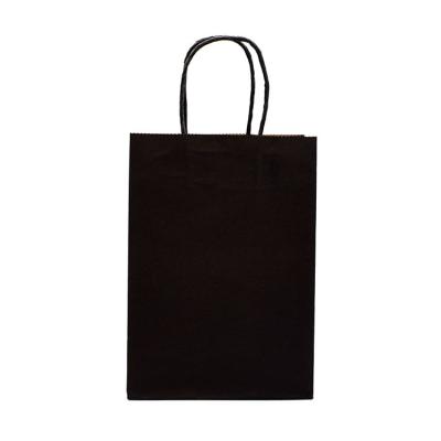 China Biodegradable Recyclable Kraft Paper Bag Custom Black Kraft Paper Shopping Bag With Your Own Logo for sale