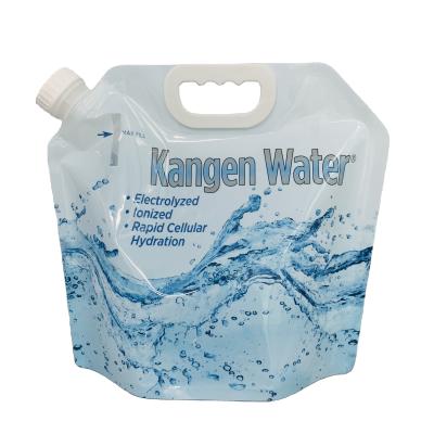 China Safety Custom Reusable Liquid Spout 5L Pouch Kangen Water Pouch Alkaline Water Pouch BPA Free for sale