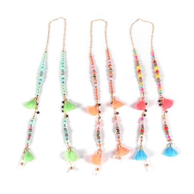 China Accessories Colorful Glass Tassel Chain Bead Beaded Glass High Quality Chain for sale