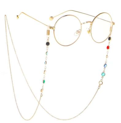 China Accessories Fashion Glass Hanging Chains Simple Decoration Neck Retro Old Metal Glass Non-slip Chain for sale