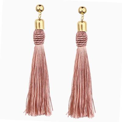 China New Environmentally Friendly Fashion Handmade Bohemian Long Tassel Earrings For Women for sale