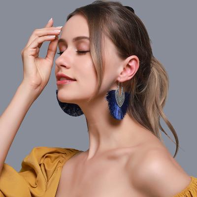 China Hot Selling Environmentally Friendly Multicolor Stainless Steel Ladies Half Tassel Round Stud Earrings for sale