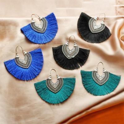 China Environmentally Friendly Custom Made Statement Earrings Handmade Bohemian Fringe Drop Earring For Women for sale