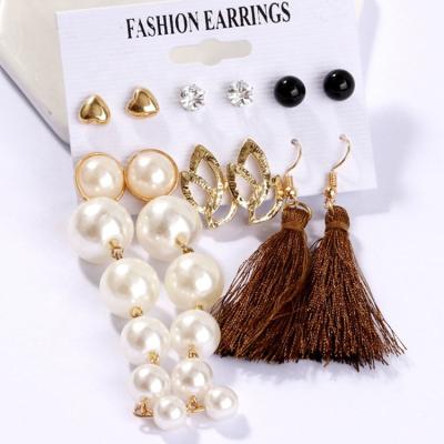 China Fashion Eco Friendly Wholesale Gold Tassel Female Bohemian Earring Set For Women for sale