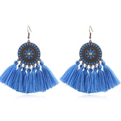 China Environmental Friendly Fashion Antique Boho Ethnic Jewelry Exaggerated Tassel Earring For Women for sale