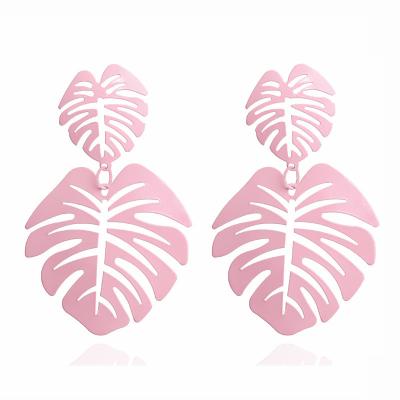 China Wholesale Women's Metal Fashion Drop Earring Jewelry Leaf Colorful Personalized Bohemian Earring Environmentally Friendly for sale