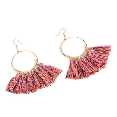 China Environmentally Friendly Bohemian Earrings Long Tassel Fringe Boho Dangle Earrings Jewelry for sale