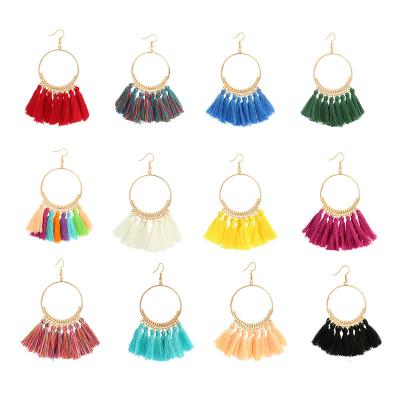 China Environmentally Friendly Women's Fashion Bohemian Tassel Earrings Boho Fringe Long Dangle Earrings Jewelry for sale