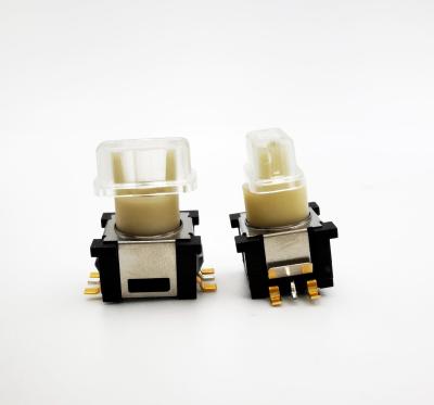 China HCNHK High Quality Gold Plated Pins Tact Power Button Momentary Super Bright Luminous Tactile Switch 9.2x13mm for sale