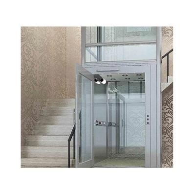 China Contemporary 8 Floors Residential Type Gearless Traction Elevators VVVF Full Glass Elevator for sale