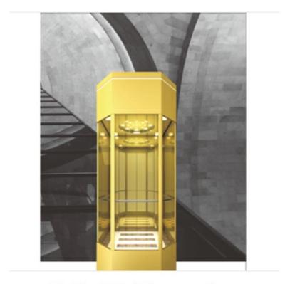 China Contemporary 6 Person 13 Floors Elevator 1000KG 1.75m/s Freestanding Tempered Glass 360 View Elevator for sale