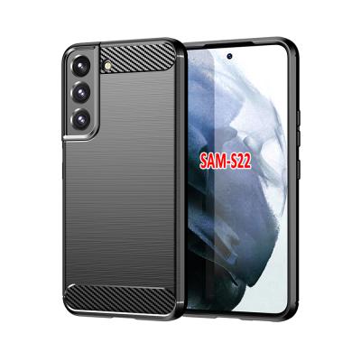 China Anti-fall carbon fiber brushed tpu case for Samsung Galaxy S22 back cover for Samsung S22 for sale