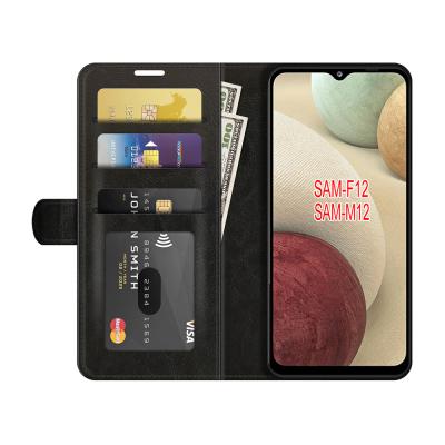 China Shockproof Crazy Horse Leather Flip Wallet Case For Samsung Galaxy F12 Card Slot Cover For Samsung M12 for sale