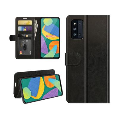 China Shockproof Crazy Horse Leather Flip Wallet Case For Samsung Galaxy F52 5G Card Slot Cover For Samsung F52 5G for sale