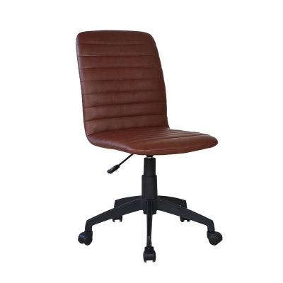 China Home Office X-5103 Living Room Leisure Furniture Adjustable Single Swivel Leather Adjustable European Seat Brown Sillas Armless Accent Chair for sale