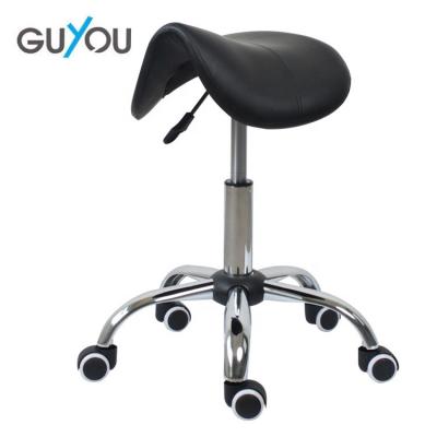 China GUYOU GY-1166 Modern Home Commercial Bar Room Furniture Adjustable Leather Bar Chair Stool With Wheels for sale