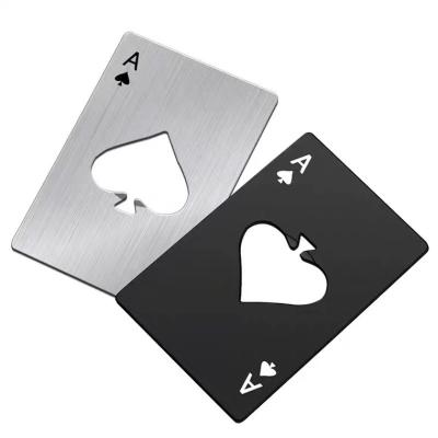 China Viable Wholesale Metal Wine Custom Stainless Steel Credit Card Opener Beer Poker Card Bottle Opener for sale