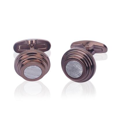 China Latest Meteorite Hard Cufflinks Personalized High Quality Stainless Steel Cufflinks for sale