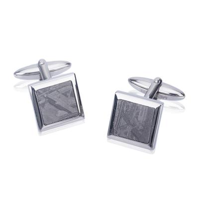 China Custom Genuine Meteorite Silver Mens Suit Cufflinks Hard Good Quality for sale