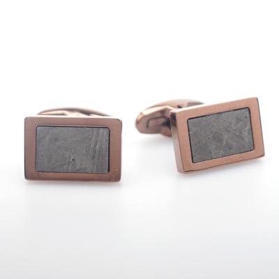 China Tough Customizable Cufflinks For Men's Meteorite Stainless Steel Luxury Cufflinks for sale