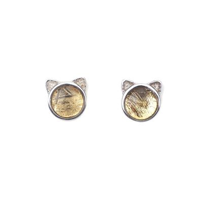 China Hard 925 Sterling Silver Handmade Little Kittens Earrings Ladies Earings for sale