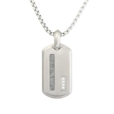 China Custom Meteorite Stainless Steel Tough Necklace Pendant Dogtag Pendant For Men for sale