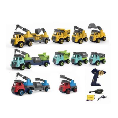 China DIY assembly 10 in 1 intelligent diy educational toys assembly truck remote control plastic toys for sale