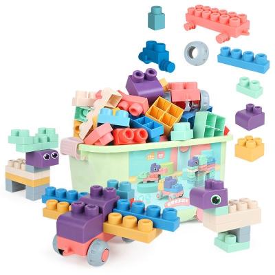 China Building Block Toy 80pcs Soft Plastic Toy Building Block Connecting Educational Toy for sale