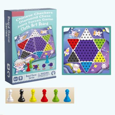 China Improve Child Thinking Capacity 38x38cm Chinese Game Chess Checkers Cloth Folded Chess Boards For Kids for sale