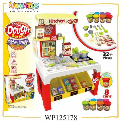 China 8 Boxes 32pcs DIY Intelligent Play Dough Set Non Dry Safety Playdough For Kids for sale