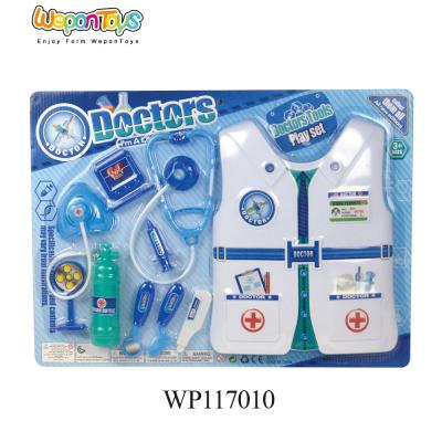 China Preshool Toys 10pcs Plastic Cheap Price Kids House Play Set Doctor Tool and Dress Kids Doctor Set for sale